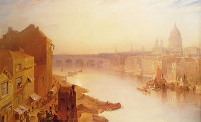 Cattedrale di San Paolo: Da Southwark Bridge, XIX secolo da Charles Claude Pyne